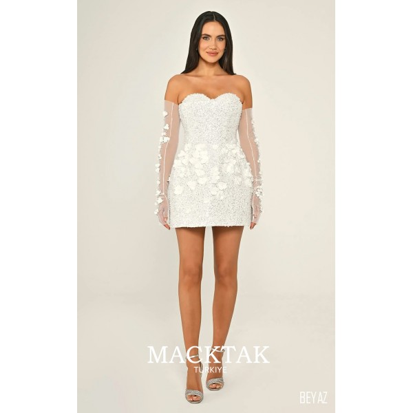 Straplez Kısa 7063 Abiye Elbise
