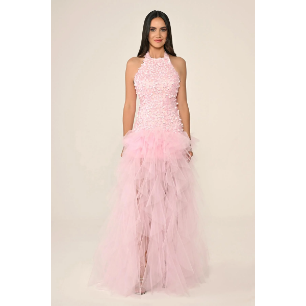 Halter Yaka Üst 3 Boyut 7133 Abiye Elbise