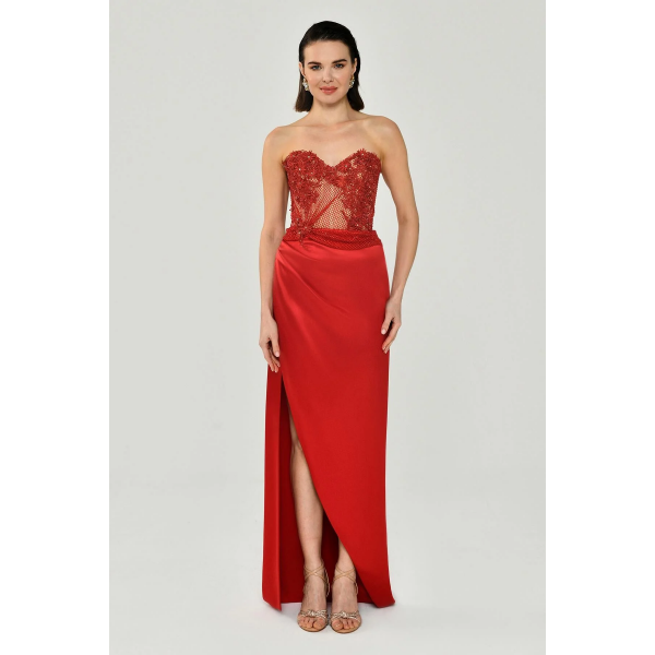 Straplez 5758  Abiye Elbise