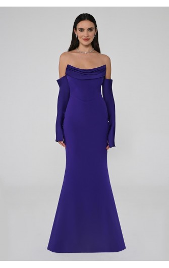 Straplez Kollu 6613 Abiye Elbise