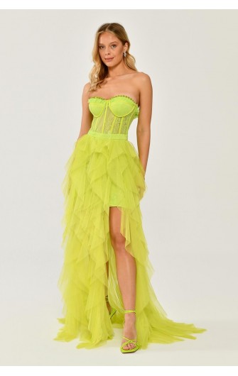 Straplez 5576  Abiye Elbise