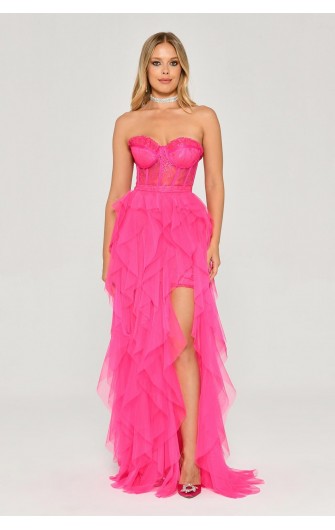 Straplez 5576  Abiye Elbise