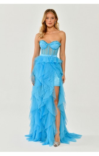 Straplez 5576  Abiye Elbise