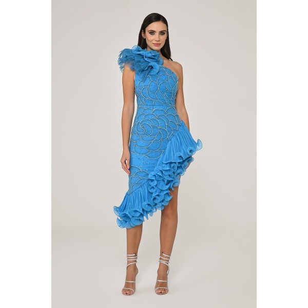 Tek Omuz 6633 Abiye Elbise