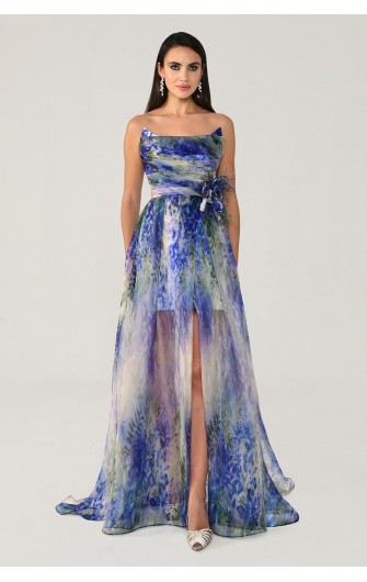 Kayık Yaka 6604 Desenli...