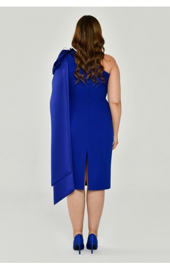 Tek Omuz 6419 Krep Midi Elbise