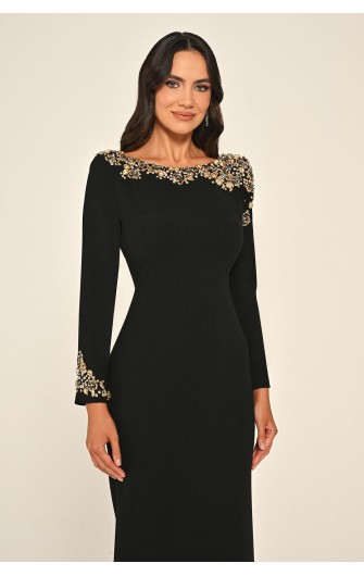 Taşlı Sırt Dekolteli 7244 Uzun Elbise