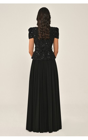 Tüvit Payet Ceketli 7361 Uzun Elbise