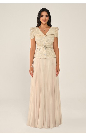 Tüvit Payet Ceketli 7361 Uzun Elbise