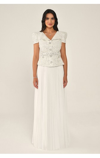 Tüvit Payet Ceketli 7361 Uzun Elbise