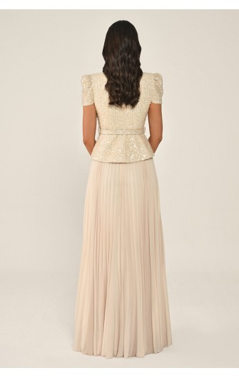 Tüvit Payet Ceketli 7361 Uzun Elbise