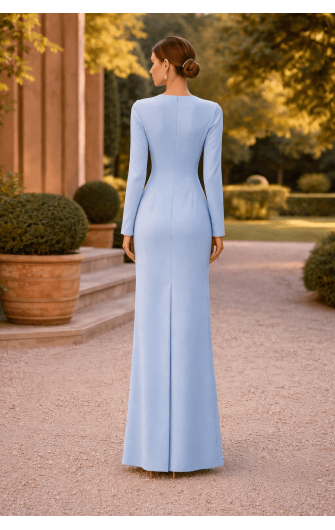 İşlemeli 8133-26 Uzun Elbise