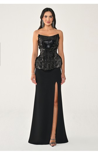 Üstü Pullu Payet Etekli...