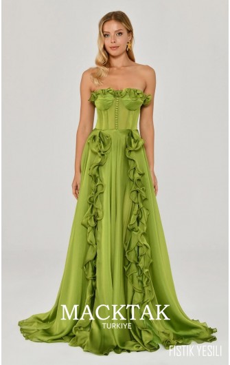 Straplez Fırfırlı uzun 5782...